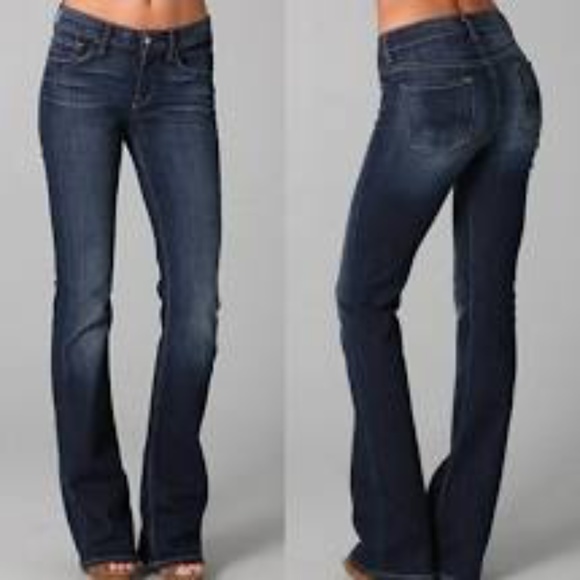 7 For All Mankind Dark Blue Boot Cut Jeans - Picture 1 of 13